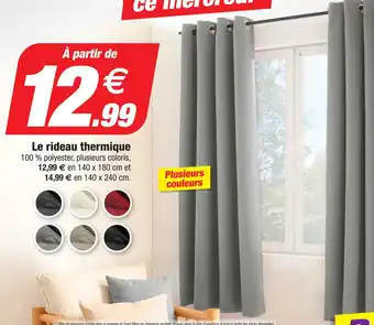 Bazarland Le rideau thermique 100% polyester, plusieurs coloris, 12,99 € en 140 x 180 cm et 14,99 € en 140 x 240 cm. offre