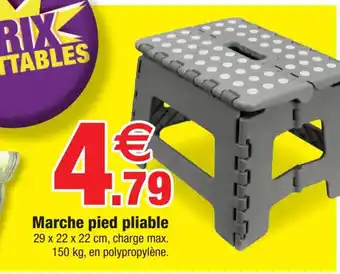 Bazarland Marche pied pliable 29 x 22 x 22 cm, charge max. 150 kg, en polypropylène. offre