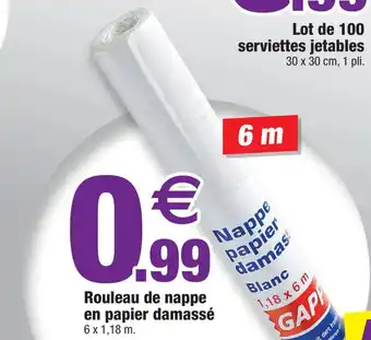 Bazarland Rouleau de nappe en papier damassé offre