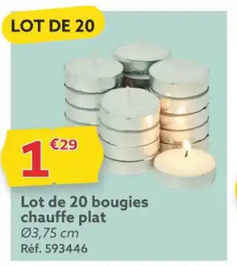 Gifi Lot de 20 bougies chauffe plat Ø3,75 cm Réf. 593446 offre