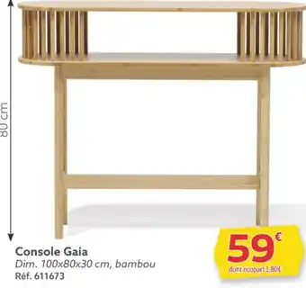 Gifi Console Gaia Dim. 100x80x30 cm, bambou offre