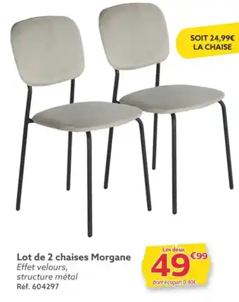 Gifi Lot de 2 chaises Morgane offre