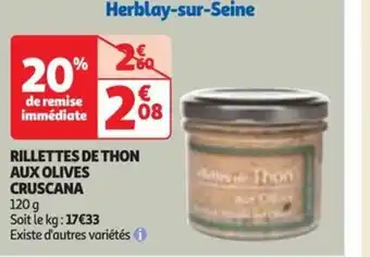 Auchan Supermarché RILLETTES DE THON AUX OLIVES offre
