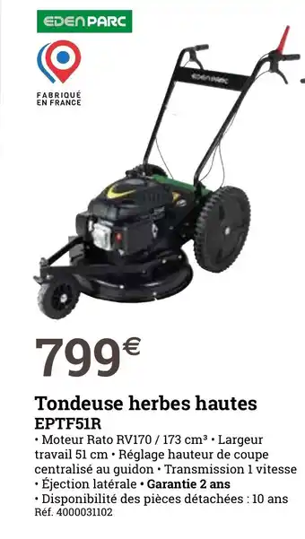 Espace emeraude Tondeuse herbes hautes offre