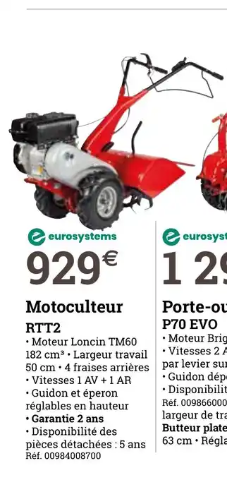 Espace emeraude Motoculteur offre