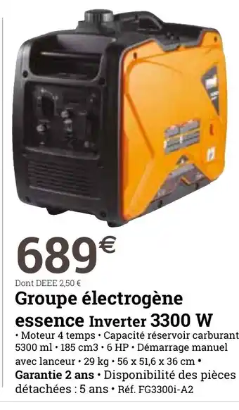 Espace emeraude Groupe électrogène essence Inverter 3300 W offre