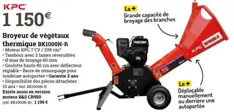 Espace emeraude Broyeur de végétaux thermique BK1000N-R offre