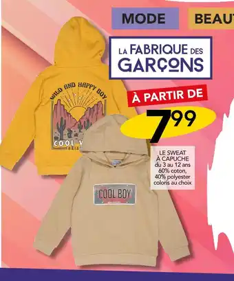 Stokomani LA FABRIQUE DES GARÇON LE SWEAT À CAPUCHE offre