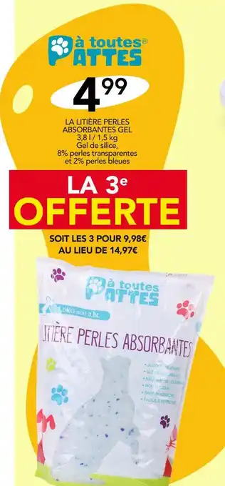 À toutes PATTES LA LITIÈRE PERLES ABSORBANTES GEL