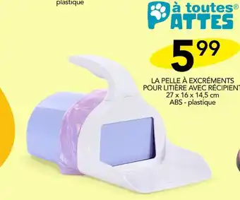 Stokomani À toutes PATTES LA PELLE À EXCRÉMENTS POUR LITIÈRE AVEC RÉCIPIENT offre