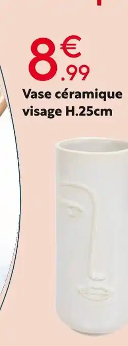 Vase céramique visage H.25cm