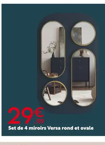 Maxi Bazar Set de 4 miroirs Versa rond et ovale offre