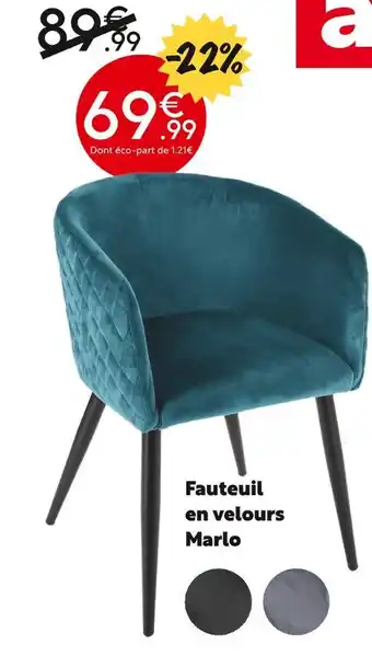 Maxi Bazar Fauteuil en velours Marlo offre
