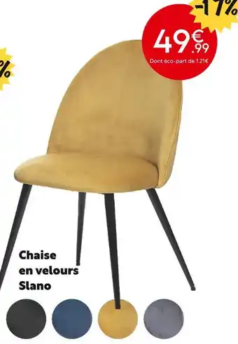 Maxi Bazar Chaise en velours Slano offre