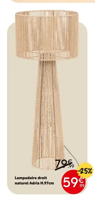Maxi Bazar Lampadaire droit naturel Adria offre