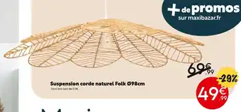 Maxi Bazar Suspension corde naturel Folk offre