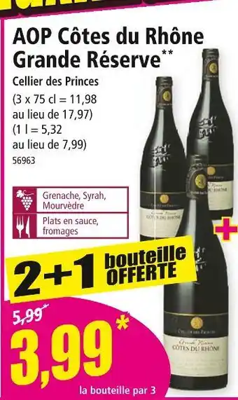 Norma Cellier des Princes AOP Côtes du Rhône Grande Réserve offre