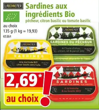 Norma LABONNEMER Sardines aux ingrédients Bio offre