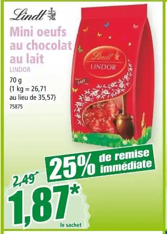 Norma Lindt Mini oeufs au chocolat au lait LINDOR offre