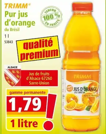 Norma TRIMM Pur jus d’orange offre