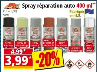 Norma CARFIT Spray réparation auto 400 ml offre
