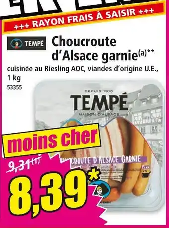 Norma TEMPÉ Choucroute d’Alsace garnie offre