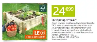 Jardiland Carré potager “Basil” offre