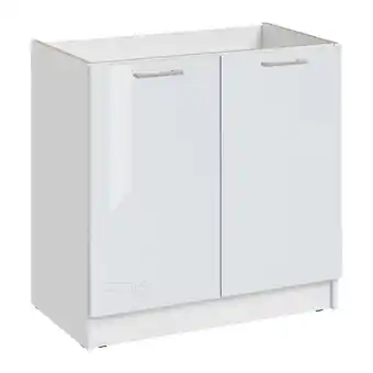 Bricomarché Cuisineandcie - Meuble sous-évier Eco Blanc Brillant 2 portes L 80 cm offre