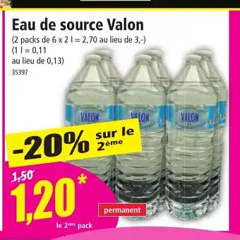 Norma Eau de source Valon offre