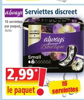 Norma Always Serviettes discreet offre