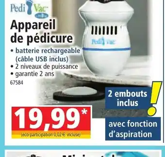 Norma Pedi Vac Appareil de pédicure offre