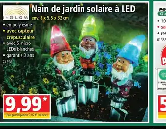 Norma Nain de jardin solaire à LED offre