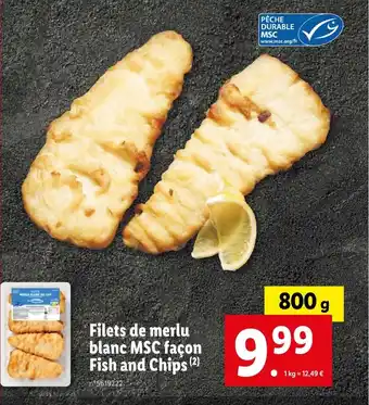 Lidl Filets de merlu blanc MSC façon Fish and Chips (2) offre