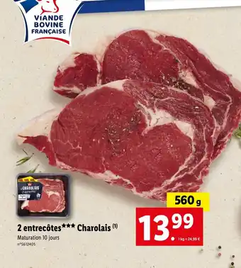 Lidl 2 entrecôtes Charolais offre