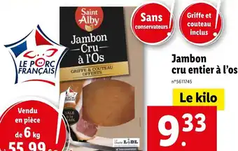 Lidl Jambon cru entier à l'os offre