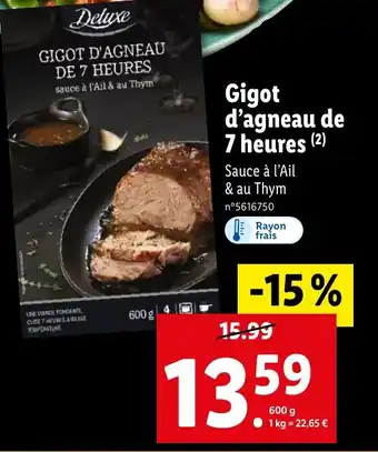 Lidl Gigot d'agneau de 7 heures (2) offre