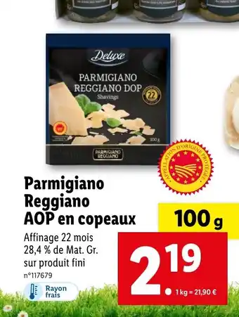 Lidl Parmigiano Reggiano AOP en copeaux offre