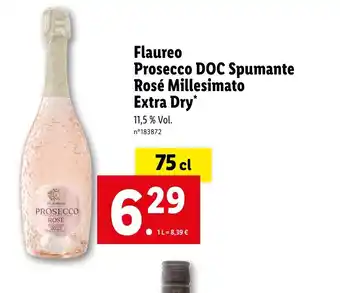 Lidl Flaureo Prosecco DOC Spumante Rosé Millesimato Extra Dry offre