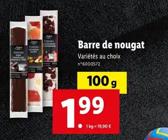 Lidl Barre de nougat offre