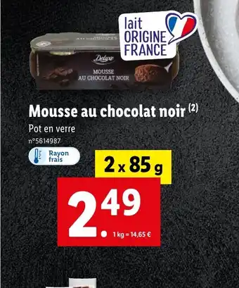 Lidl Mousse au chocolat noir offre