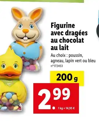 Lidl Figurine avec dragées au chocolat au lait offre