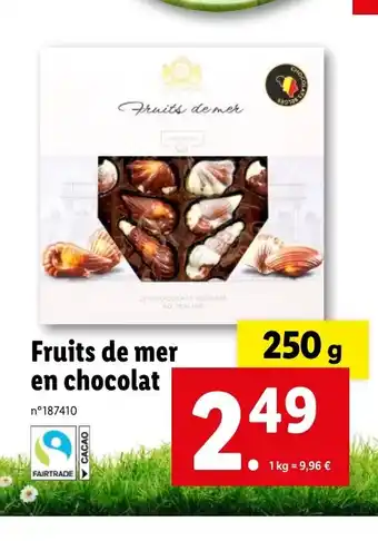 Lidl Fruits de mer en chocolat offre