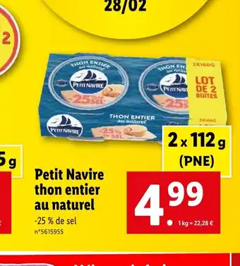 Lidl Petit Navire offre