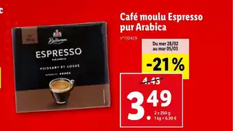 Lidl Café moulu Espresso pur Arabica offre