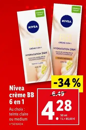 Lidl Nivea crème BB offre