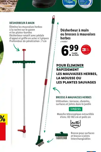 Lidl Désherbeur à main ou brosses à mauvaises offre