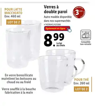Lidl Verres à double paroi offre