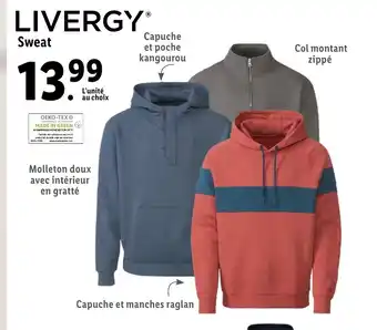Lidl LIVERGY Sweat offre