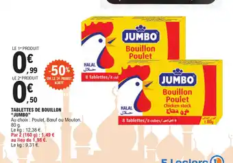 E.Leclerc TABLETTES DE BOUILLON JUMBO offre