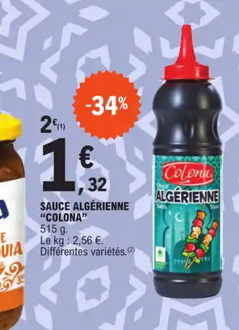 E.Leclerc SAUCE ALGÉRIENNE COLONA offre